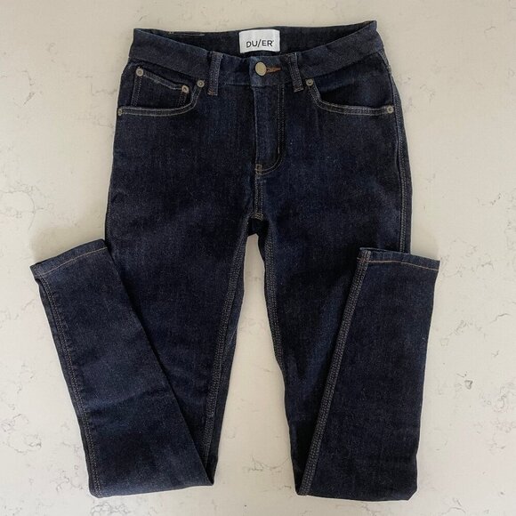 DU/ER 5 Pocket Denim Style #WFLK3202 DWash MRise Slim Jeans Blue Sz 25 x 31 - Picture 1 of 15